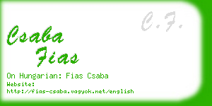 csaba fias business card